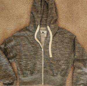 Reflex Full Zip Up Jacket Heather Gray Hoodie with White Accents Size Small